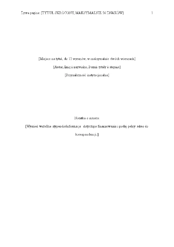 Raport w stylu APA (6. edycja) modern simple