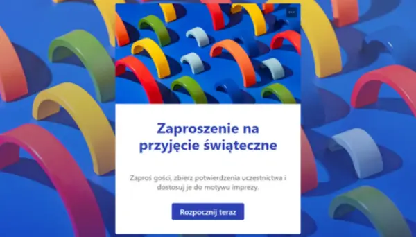 Zaproszenie na przyjęcie świąteczne blue