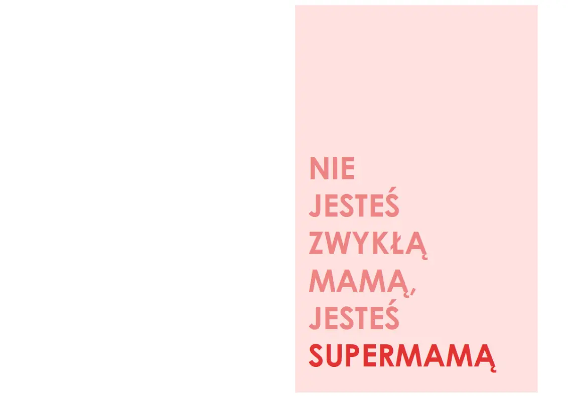 Kartka na Dzień Matki dla supermamy pink modern-simple