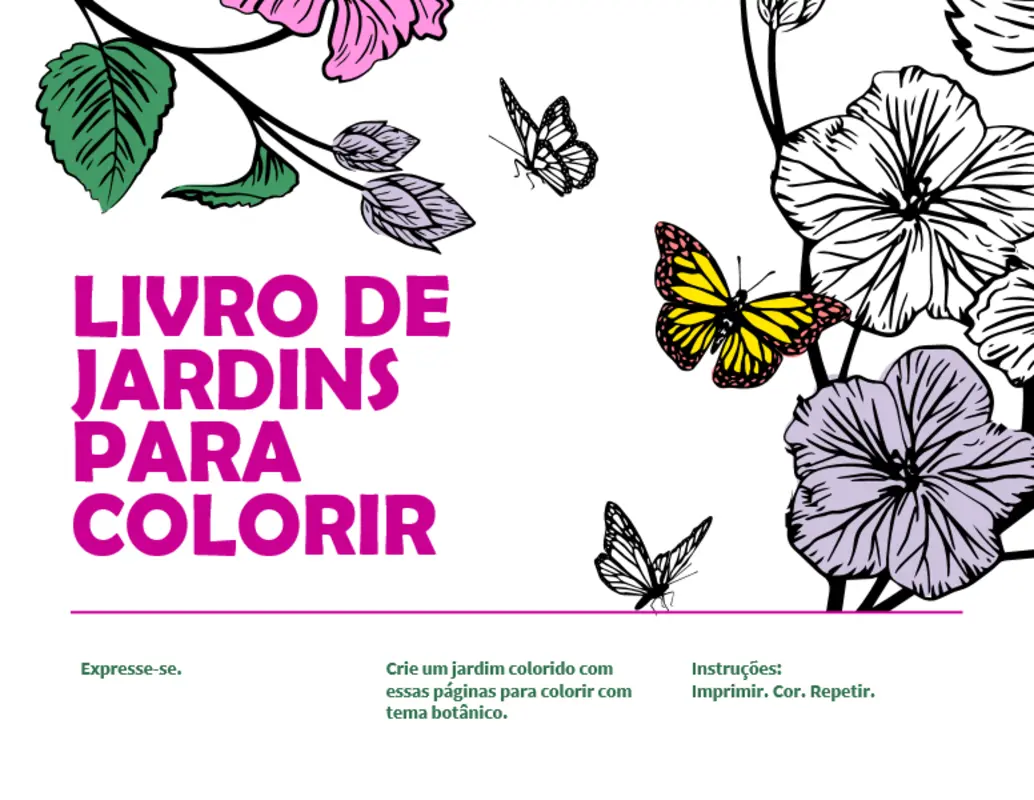 Livro para colorir de jardins organic boho
