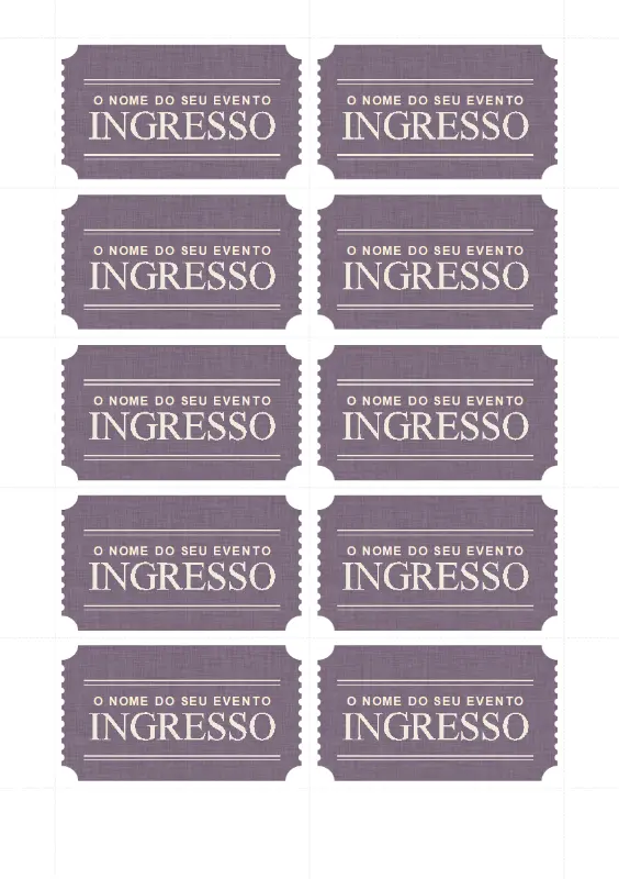 Ingressos básicos (dez por página) purple vintage retro