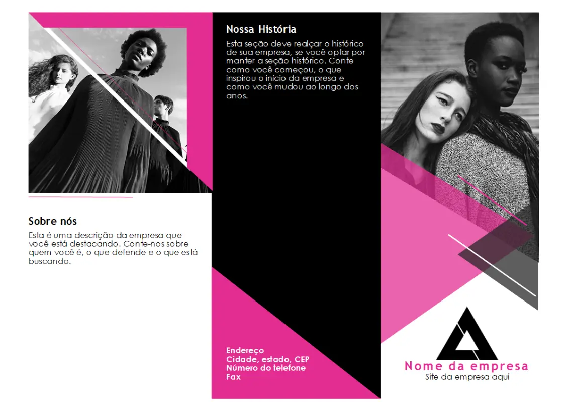Folheto de moda pink modern-geometric