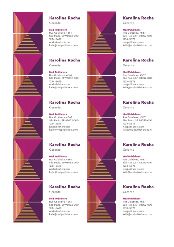 Cartões de visita geométricos purple modern-color-block
