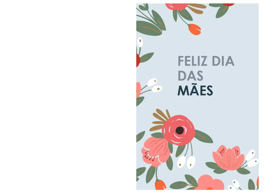 Cartão de Dia das Mães floral elegante pink organic-simple
