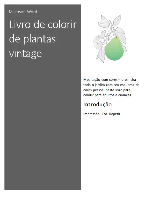 Livro de colorir de plantas vintage vintage botanical