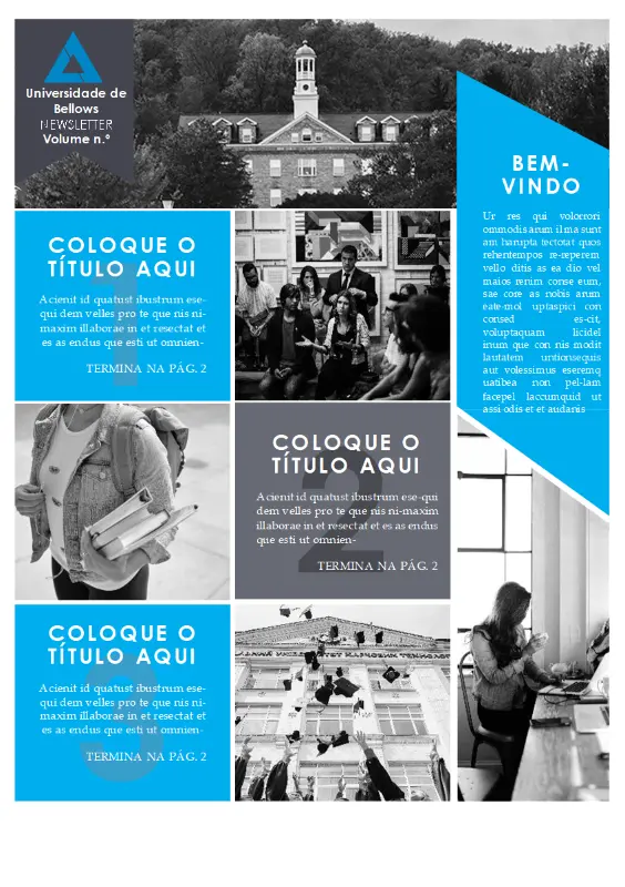 Newsletter universitária blue modern-color-block
