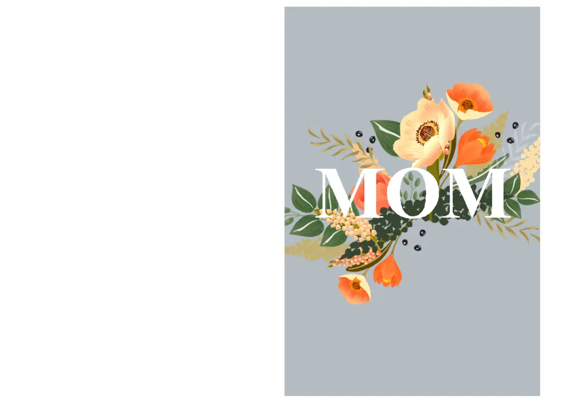 Lindo cartão de Dia das mães pink vintage-botanical