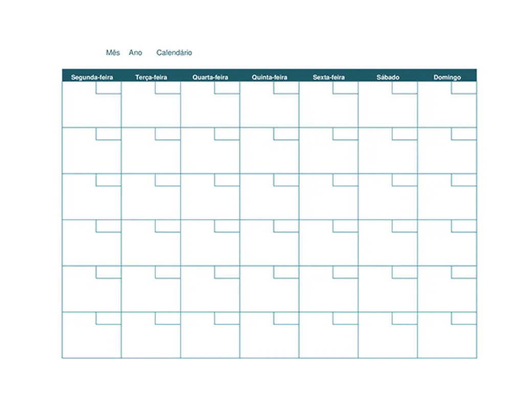 Calendário mensal em branco brown organic simple