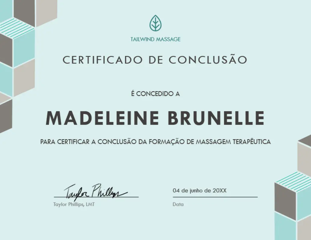 Certificado de conclusão blue modern-geometric