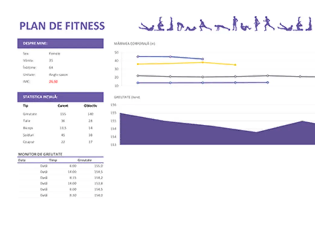 Plan de fitness purple modern-simple