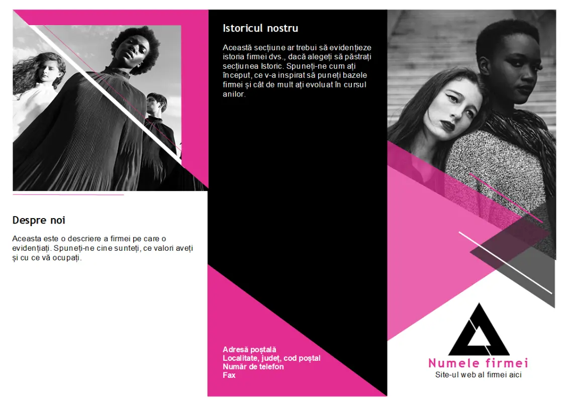 Broșură de modă pink modern-geometric