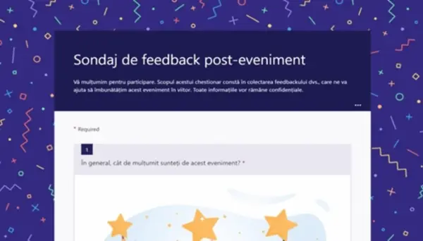 Sondaj de feedback post-eveniment blue