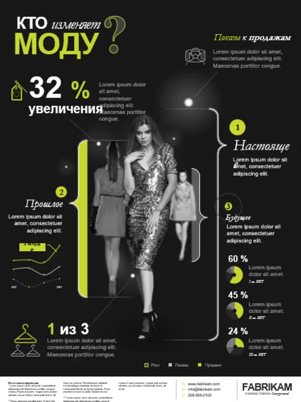Плакат с инфографикой о моде black modern-bold