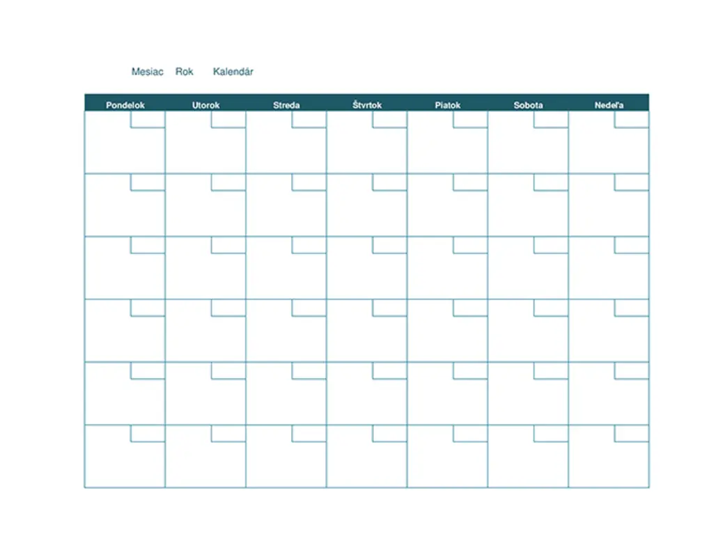 Prázdny mesačný kalendár brown organic simple
