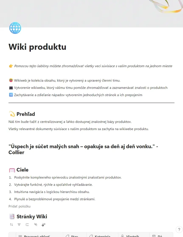 Wiki produktu