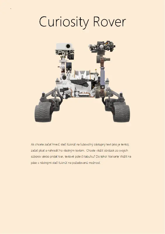 Vedecká správa vo Worde v 3D (model vozidla Mars Rover) yellow modern simple