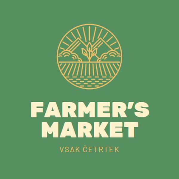 Pridi na tržnico za kmete green clean,simple,logo,organic,typographic,rustic