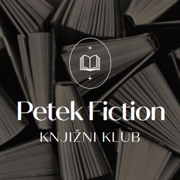 Knjižni klub v petek black elegant,monochromatic,photo,simple,typographic,symmetrical