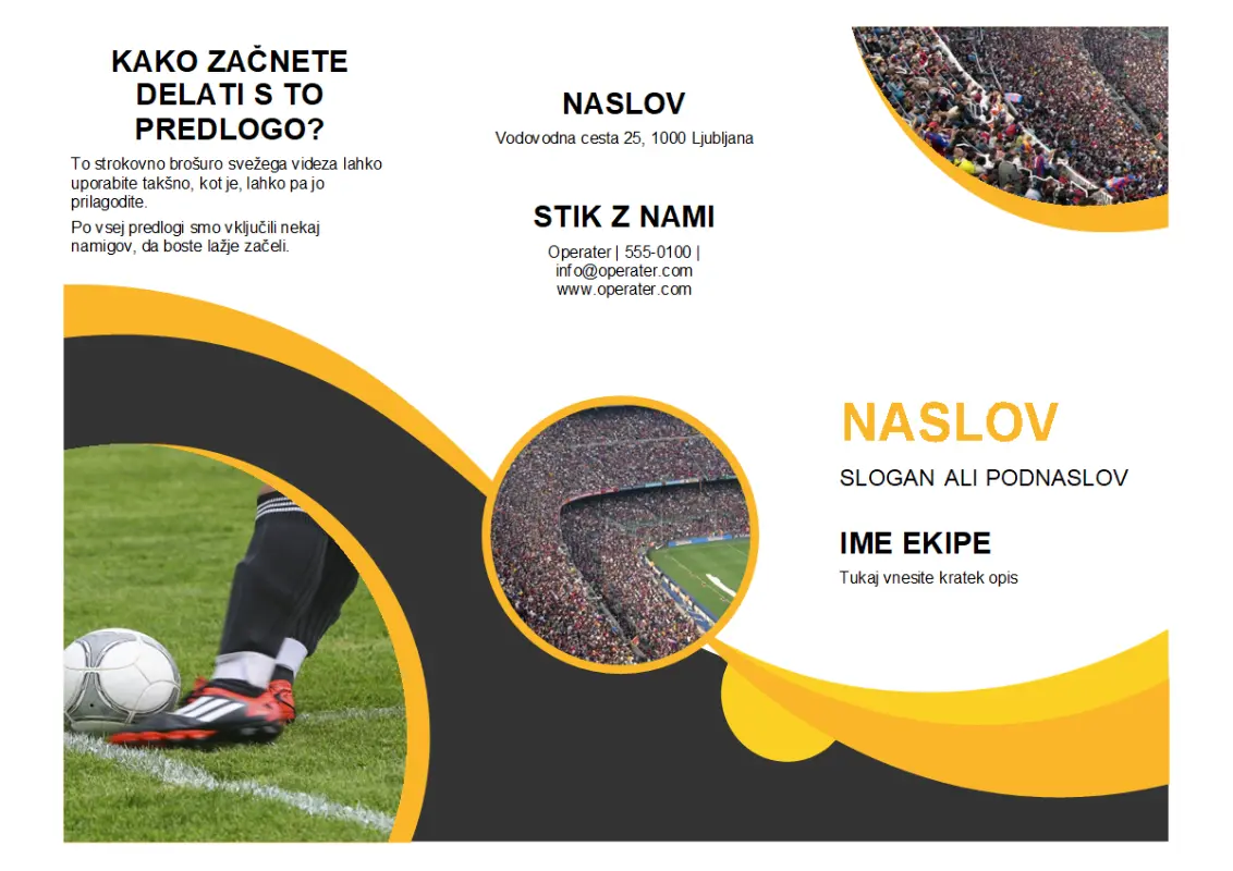 Brošura s športnim motivom yellow modern-simple