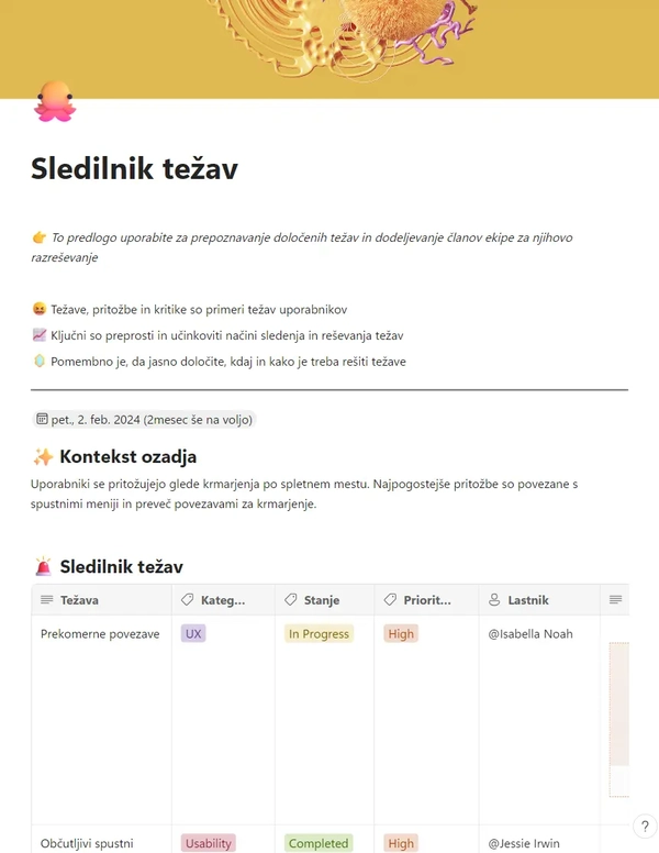 Sledilnik težav