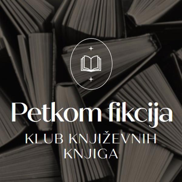 Petak fiktički klub knjiških knjiga black elegant,monochromatic,photo,simple,typographic,symmetrical