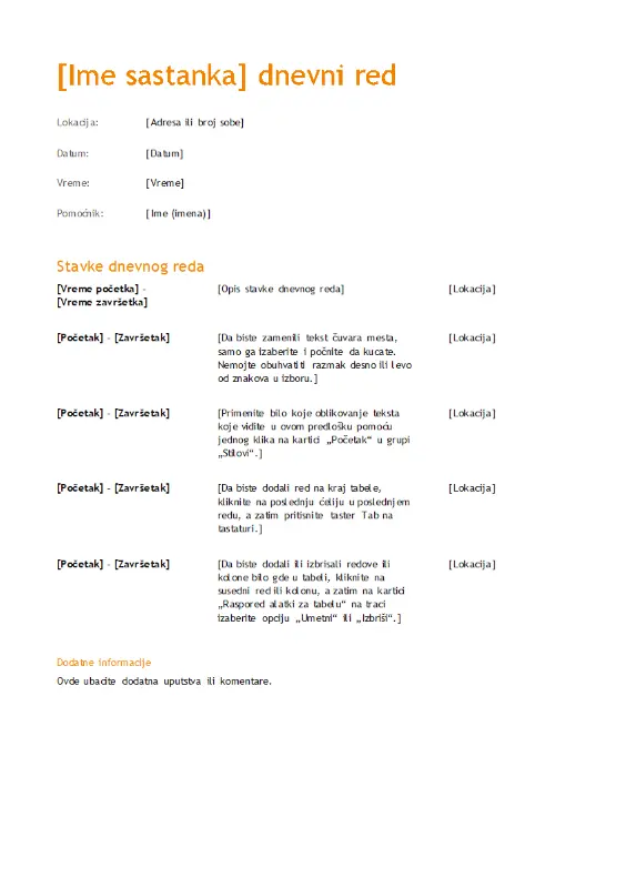 Dnevni red poslovnog sastanka (narandžasti dizajn) modern simple