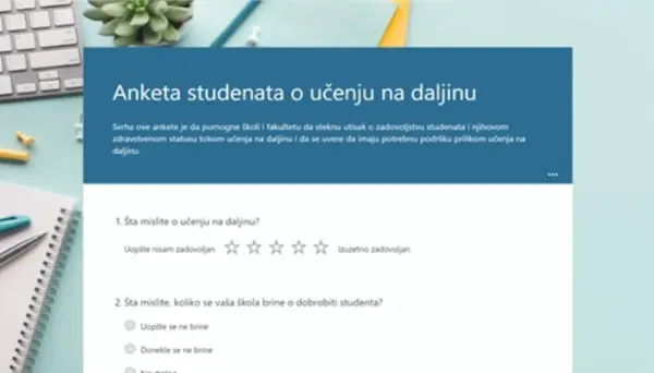 Anketa studenata o učenju na daljinu blue modern simple