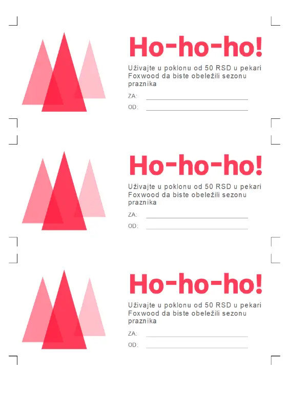 Ho, ho, ho! Praznični poklon-kuponi  pink modern-simple