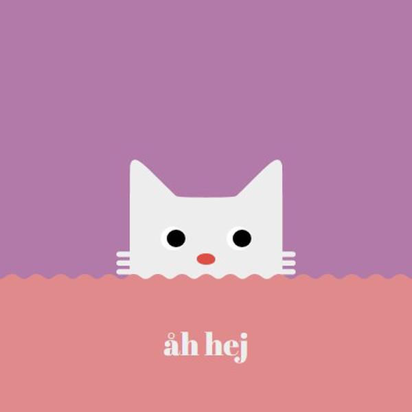 Åh, hej red cute,simple,cat,neutral,bright,fun