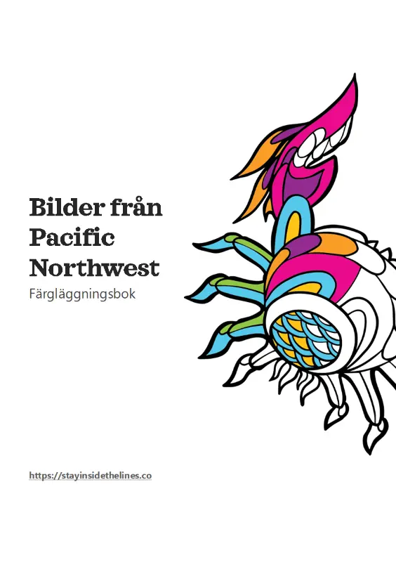 Bilder från färgläggningsboken Pacific Northwest whimsical line