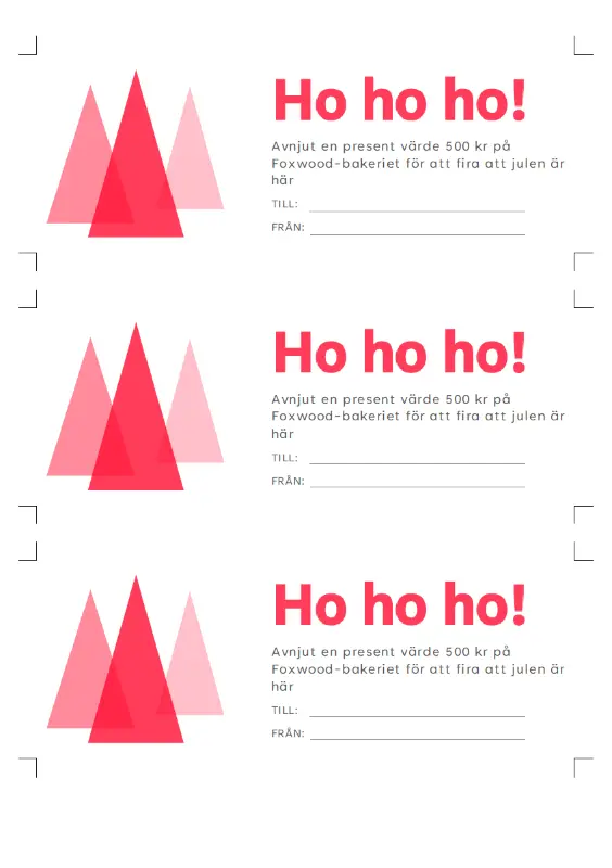 Ho, ho, ho! Julpresentkort  pink modern-simple