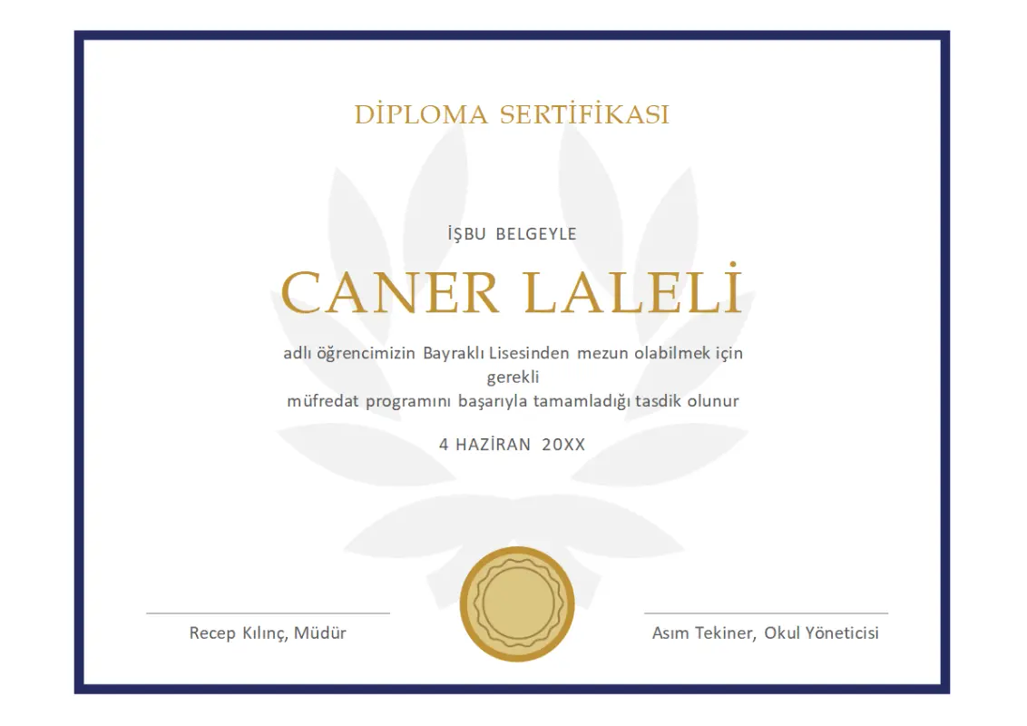 Diploma sertifikası yellow modern simple