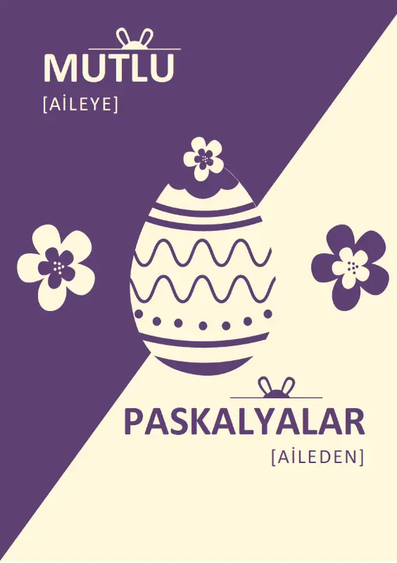 Mor Paskalya kartı purple modern-simple