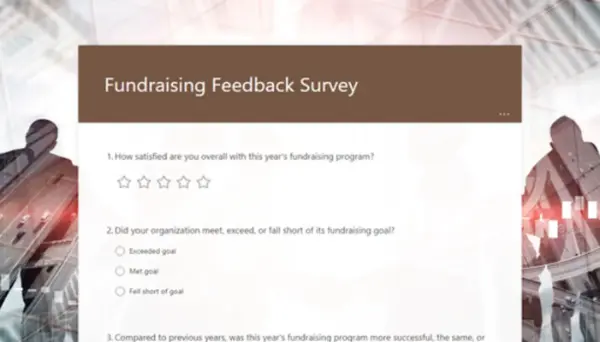 Fundraising feedback survey brown