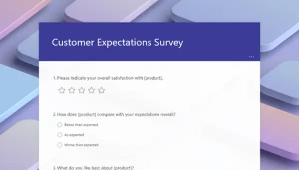 Customer expectations survey blue